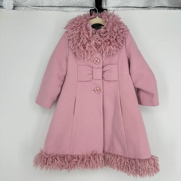 Vintage Rothschild Girls 3T Pink Dress Coat & Beret Pink Coquette Lady Princess - Picture 2 of 12